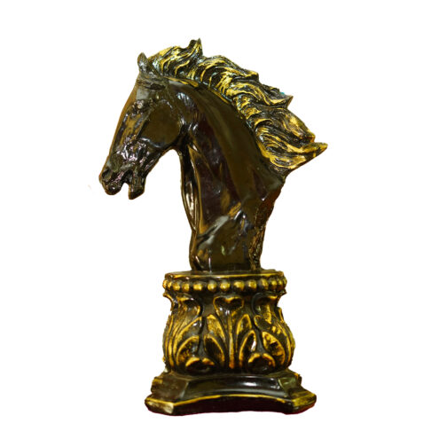 Black Horse Head Chess Statue